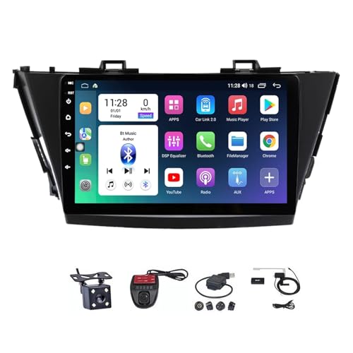 Android 12 Autoradio 2 Din Navigation system mit 9 Zoll Touchscreen Bluetooth/Mirror Link/CarPlay Android Auto/FM RDS Radio DAB+/SWC für Toyota Prius Plus Alpha 2012-2015 ( Color : M150S WIFI 2G+32G )