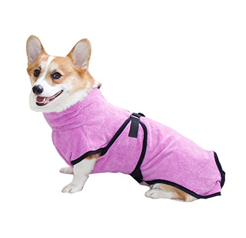 N / A Hunde-Bademantel, schnell trocknend, Mikrofaser, schnell trocknend, super saugfähig, für Hunde, Größe XL, Violett