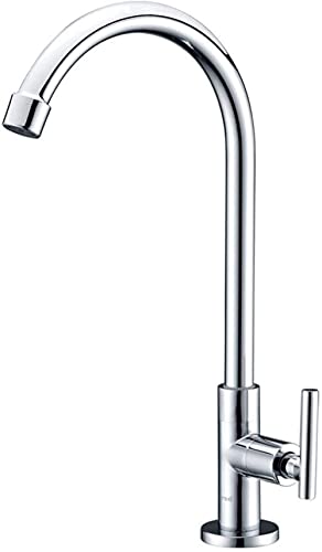 YYAI-HHJU Küche Vollkupfer Single Cold Sink Wasserhähne 360\U0026Deg; Drehbare Einloch-Einhand-Waschtischarmaturen Mischbatterie