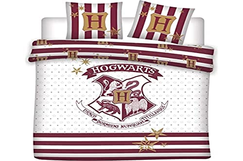 AYMAX S.P.R.L. Harry Potter Bettwäsche Set 100% Baumwolle 200x200 cm Bettbezug mit 2 Kopfkissenbezug 65x65 cm