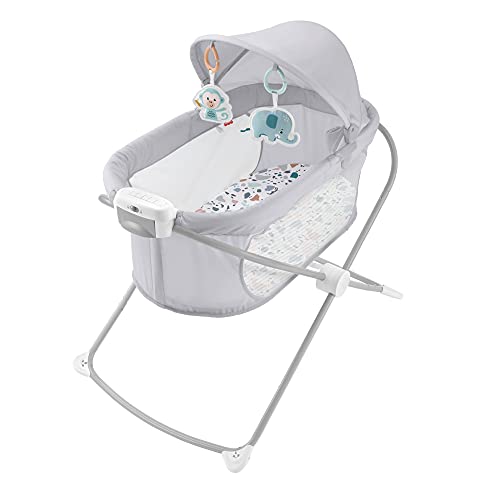 Fisher-Price GWD36 - Zusammenklappbares Beistellbettchen – tragbares Babybettchen mit Licht für Neugeborene und Säuglinge