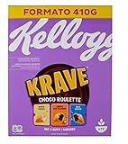 3x Kellogg's Krave Choco Roulette Cerealien Weizen-, Hafer- und Reisbündel mit Milchschokoladenfüllung 410g