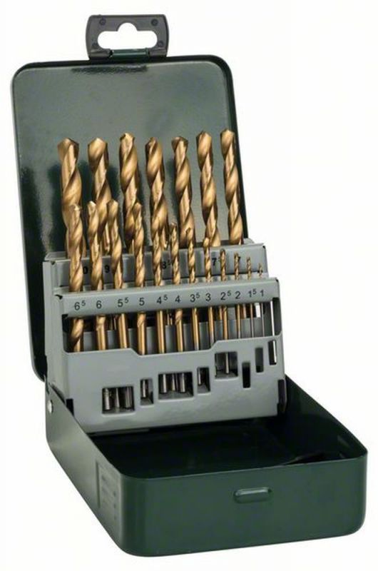 Bosch metallbohrer-set hss-tin, 19-teilig, metallkassette