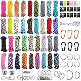 Paracord Set - Paracord 550 Nylonschnur, Paracord Seil Multifunktion Enthält Seilschnalle und Nähnadeln, für Outdoor - Sport, Geeignet für Die Herstellung von DIY Armband (36 Farben Set)