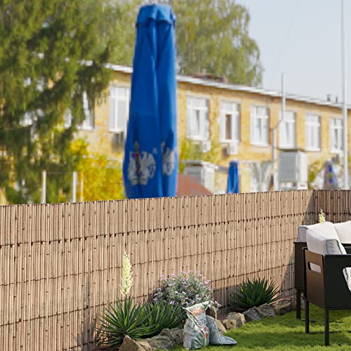 casa.pro Schilfrohrmatte Allzio Sichtschutz Zaun Garten Sichtschutzmatte 300 x 100 cm Schilfmatte Terrasse