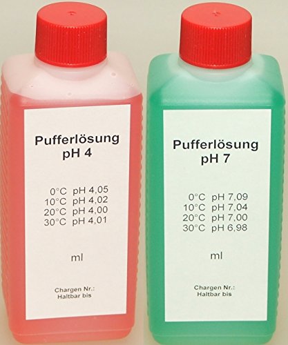 Lasama Pufferlösung/Eichlösung Set je 500 ml pH4 + pH7 Kalibrierlösung