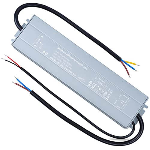 REYLAX LED Trafo 24V 60W IP67 Wasserdicht, LED Treiber Dimmbar für Außen LED Streifen, Konstantspannung Driver LED Transformator Netzteil 230V auf 24V DC 2.5A, für LED Lampen Leuchtmittel