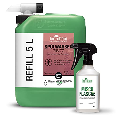 bio-chem Bio Spülwasser-Zusatz WC-Reiniger Rinse Flush für Camping-Toilette, Chemietoilette und mobile Toilette, Konzentrat 5 Liter Kanister