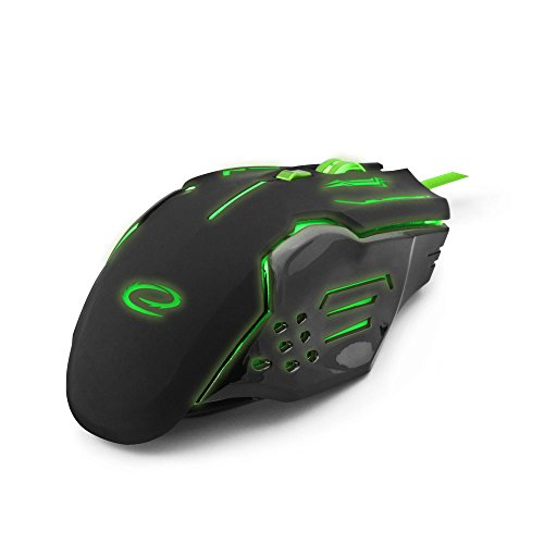 Esperanza Apache Gaming Maus Mit 6 Tasten USB Wired Mäuse Für Pro Gamer PC Computer Maus Optische Maus Grün