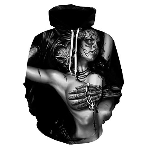 caogsh Gothic Skull 3D Druck Sweatshirt Herren Hip-Hop Sweatshirt Herren Streetwear Hoodie Harajuku Pullover Top, Farbe08, L