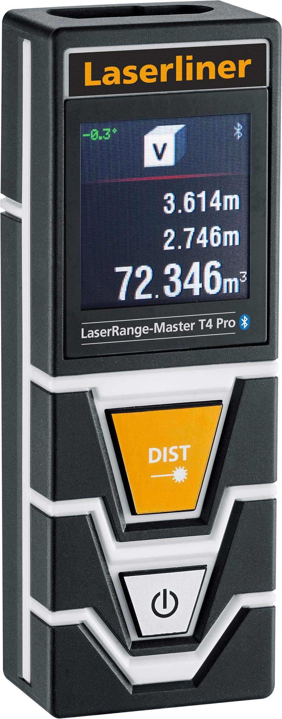LASERLINER - LaserRange-Master T4 Pro - Entfernungsmesser - Präzise Messungen - Längen, Flächen - Winkelmessung - Reichweite 40m - Touchscreen - Bluetooth - Stativgewinde - Einfach zu bedienen