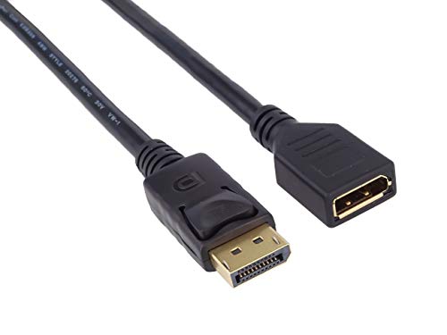 PremiumCord DisplayPort Verlängerungskabel M/F 3m, bis zu 10,8Gbps, Kompatibel mit Video FULL HD 1080p, HDCP, schwarz, 3 m, kportmf1-03