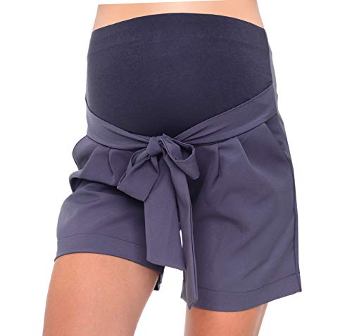 MijaCulture Kurze Umstandsshorts/Umstandshose mit Bauchband Barby 4104 (EU36 / S, Grau)