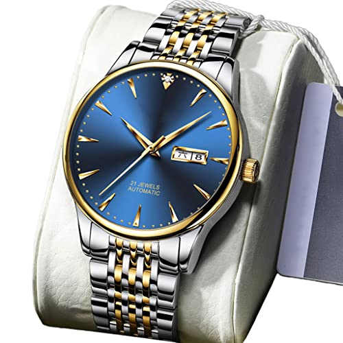 Chronograph Uhren Wasserdichte Männer Analoge Mechanische Mode Casual Armbanduhren (Color : A)