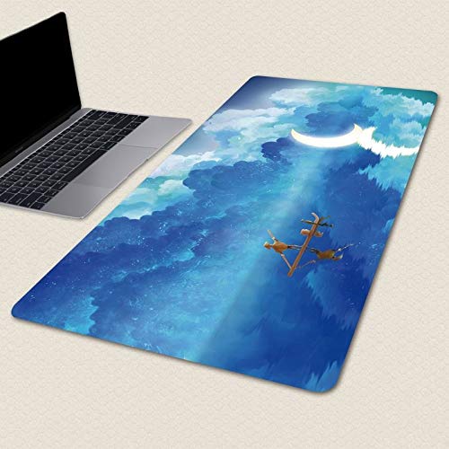 Laptop Tischunterlage Blaue Große Gummimauspad-Auflage Gaming-Mauspad Xxl-Geschwindigkeitstastatur-Mauspad Laptop-Pc-Schreibtischauflage 900X400X3Mm