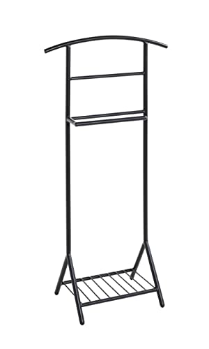 HAKU Möbel Herrendiener, Metall, schwarz, T 26 x B 45 x H 101 cm