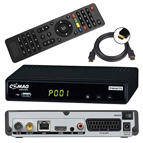 netshop 25 DVB-T2 Set: Boca HD60T2 DVB-T/T2 HD Receiver mit Freenet TV (H.265, HDTV, HDMI, Irdeto Zugangssystem, Mediaplayer, PVR Ready, USB 2.0, 12V) inkl. HDMI Kabel