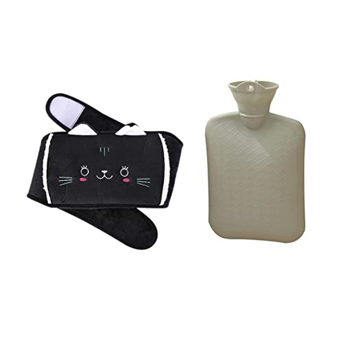 Mini-Wärmflasche mit niedlichem Katzengürtel-Set, Gummi-Flasche zur Schmerzlinderung und Wärme(Größe : B) (Größe : D)