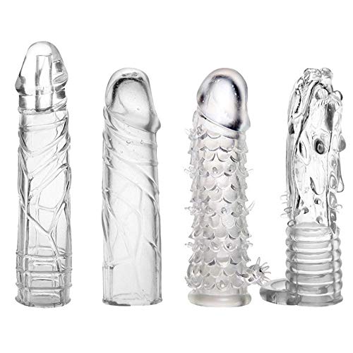 4 PCS Männer stimulieren große Partikel Kondome Simulation Penis Kristall Kondom Verzögerte Ejakulation Penisring Paar Verhütungsmittel Sexspielzeug
