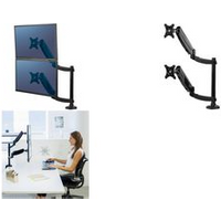 Fellowes Platinum Monitor Arm - Tischhalterung für 2 Monitore (einstellbarer Arm) - Schwarz - Bildschirmgröße: bis zu 68,6 cm (bis zu 68,60cm (27) ) (8043401)