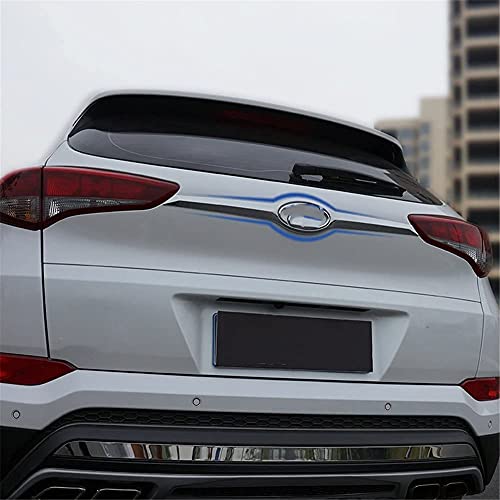 Edelstahl Chrom Heckklappendeckel Stylingleisten für Hyundai Tucson 2016 2017 2018, Verchromte Heckleiste Heckblende Kofferraum, Kofferraumleiste Heckleiste Zierleiste Stylingleisten Blende
