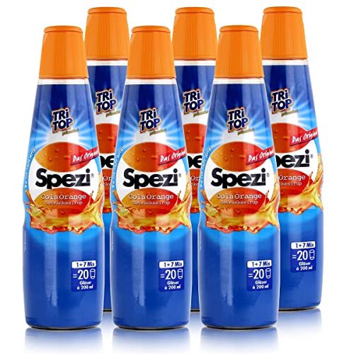 Tri Top Getränke-Sirup Spezi Cola Orange 500ml - Fruchtiger Geschmack - Für ein koffeinhaltiges Erfrischungsgetränk (6er Pack)