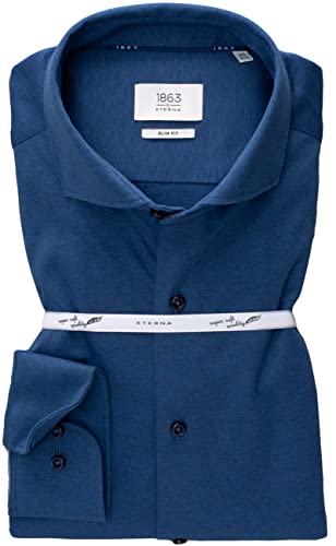eterna Herren Soft Tailoring Jerseyhemd Slim FIT 1/1 blau 44_H_1/1
