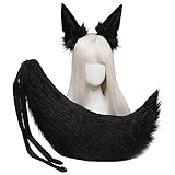 gulang-keng Cosplay-Haarreifen mit Wolfsohren, Haarreif, Schwanz, Lolita-Kostüm, langes Fell, Kopfschmuck für Halloween-Party, Dekoration, DIY-Haarschmuck, Geschenk