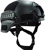haoyk mich 2000 Style Tactical Airsoft Paintball Helm mit NVG Halterung und Seite Schiene für Airsoft Paintball, schwarz