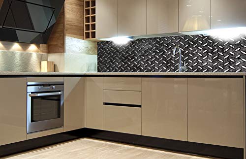 DIMEX LINE Küchenrückwand Folie selbstklebend Metall-PLATTFORM | Klebefolie - Dekofolie - Spritzschutz für Küche | Premium QUALITÄT - Made in EU | 180 cm x 60 cm