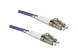 DINIC LWL Kabel OM4, Patchkabel LC/LC Lichtwellenleiter Multimode (5m 3 Stück, violett)