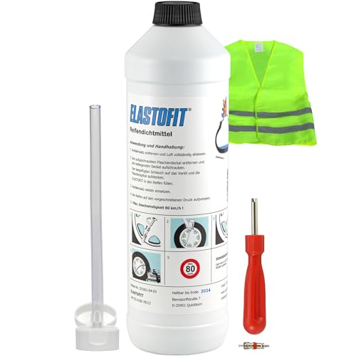 ELASTOFIT Nachfüllpack Pannenset Reifendichtmittel Ersatzflasche für alle PKW 10 Jahre haltbar (700ml Plus)