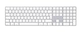 Apple Magic Keyboard mit Ziffernblock: Bluetooth, wiederaufladbar. Kompatibel mit Mac, iPad oder iPhone; Niederländisch, Silber
