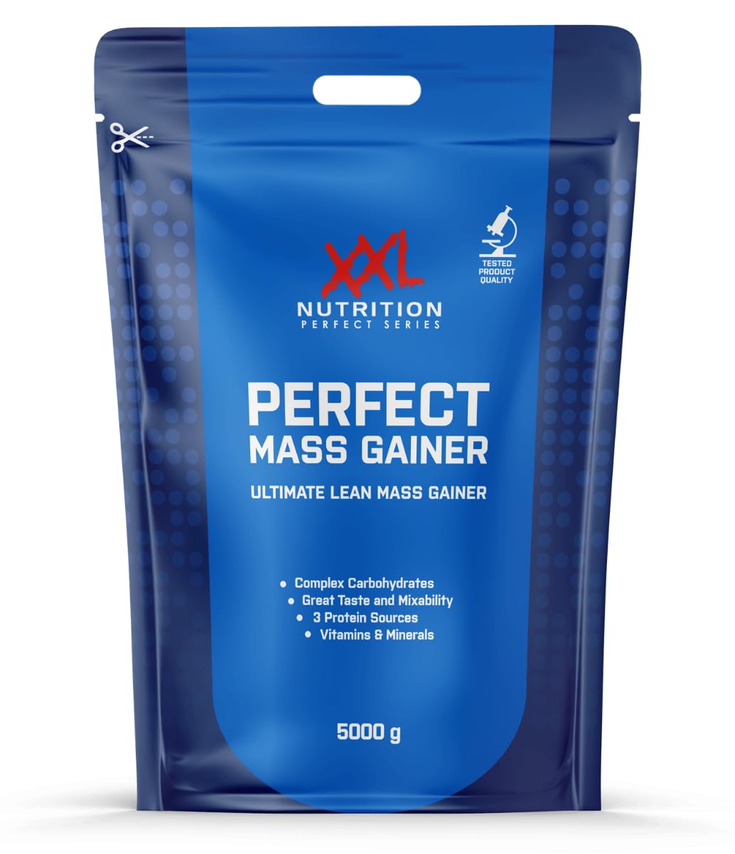 XXL Nutrition - Perfect Mass Gainer - Komplexe Kohlenhydrate aus Hafer- und Buchweizen, Hochwertige Proteinquellen, Kein Zugesetzter Zucker, Weight Gainer - 5000 Gramm - Schokolade