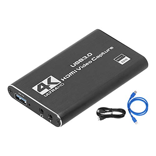 Mxzzand HDMI Video High Definition Video Audio Ausgang 4 GB RAM 4K Aluminiumlegierung für HDMI 2.0b für Capture Card mit Loop für Capture Card für HDCP 2.2