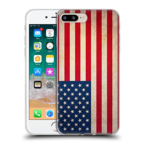 Head Case Designs Flag of The United States of America USA Vintage Fahnen Soft Gel Handyhülle Hülle kompatibel mit Apple iPhone 7 Plus/iPhone 8 Plus
