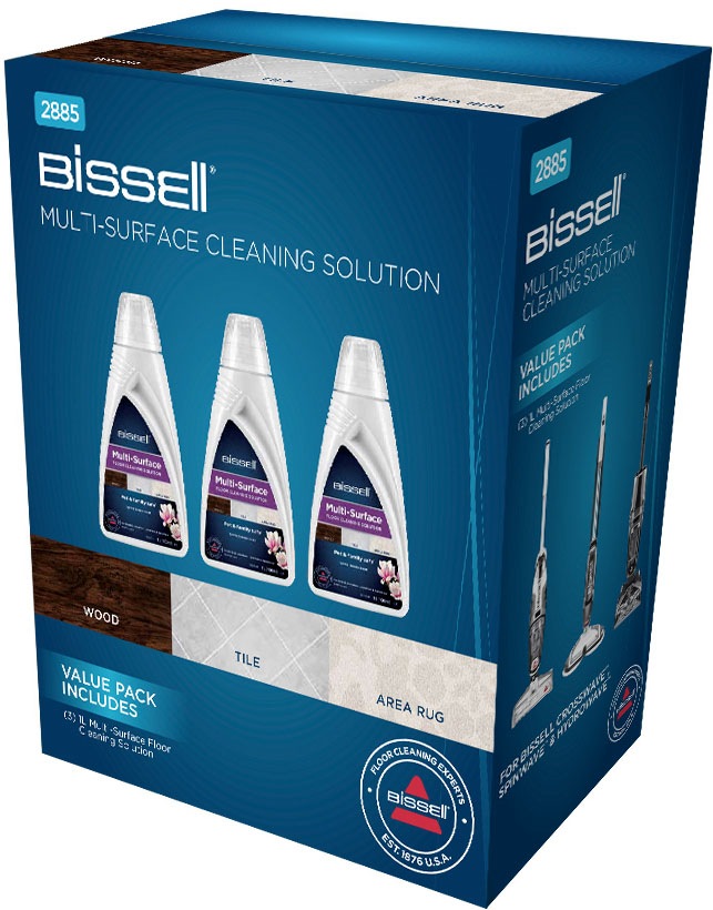 Bissell Multi Surface Reinigungsmittel 3er-Pack | 3 x 1 L | Für CrossWave, SpinWave und HydroWave | 2885, Mix, 1