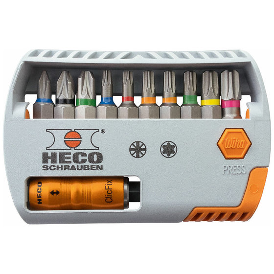 HECO-Bitbox-Selector, HECO- und Pozi-Drive, mit Farbkodierung 11-tlg.