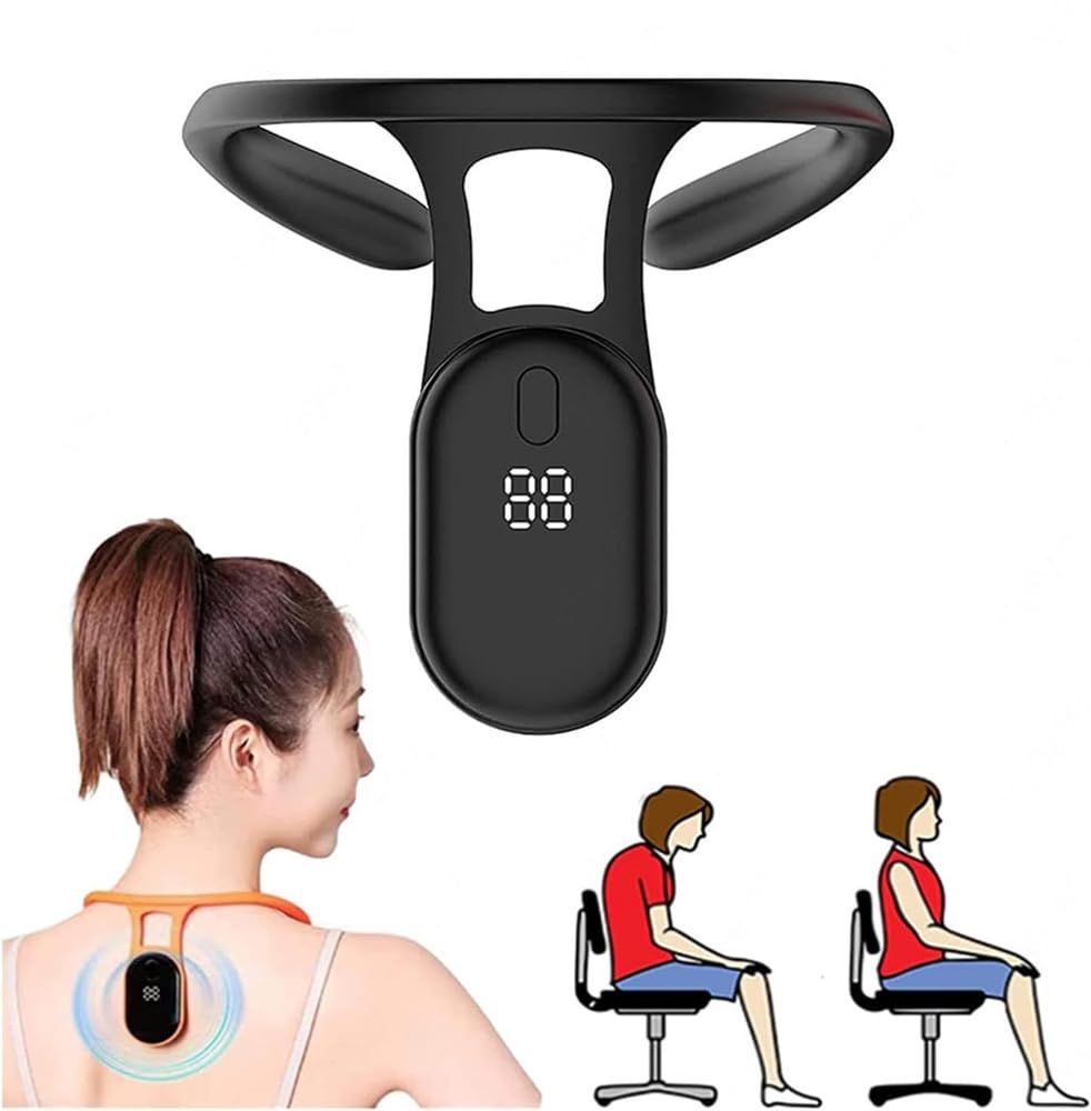 Smart Posture Corrector,Posture Reminder Portable,Vibration Reminder Posture Improvement Posture Corrector For Family,Friends Or Children (Black)
