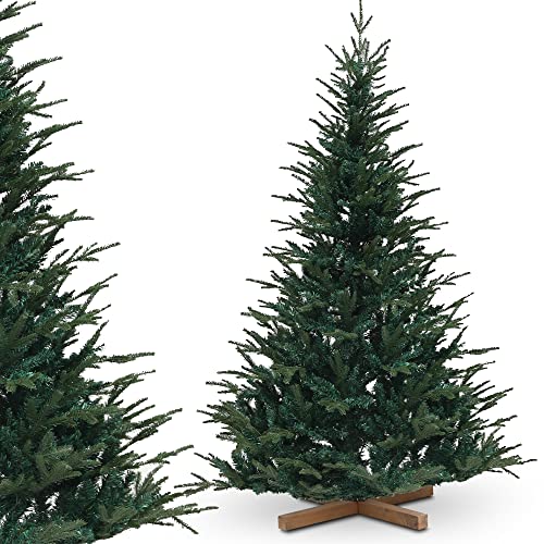 Urhome Künstlicher Weihnachtsbaum mit Ständer Nordmanntanne - 180 cm hoher Christbaum Dekobaum PVC Kunstbaum Tannenbaum Schnellaufbau Klappsystem Baum für Weihnachten