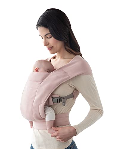 Ergobaby Babytrage für Neugeborene ab Geburt Extra Weich, Embrace Bauchtrage Baby-Tragetasche Ergonomisch, Blush Pink