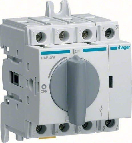 Hager HAB406 Lasttrennschalter+Trennungs anz.4P 63A