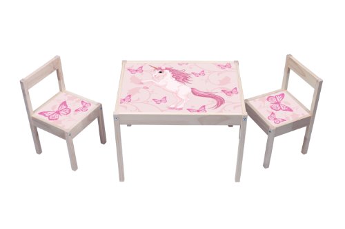 "Einhorn" Aufkleber - KA01 - (Möbel nicht inklusive) - Möbelsticker passend für die Kindersitzgruppe LÄTT von IKEA