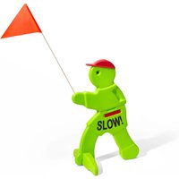 Step2 Benni Brems Warnfigur | Warnschild für Kinder in Neon Grün mit Fahne | Achtung spielende Kinder Warnpuppe KidAlert