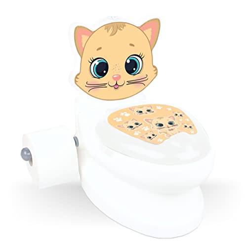 Toilette für Kleinkinder erste Kindertoilette leuchtende Spültaste und Spülgeräusch Ideal für Kinder Toiletten - Training (Katze)