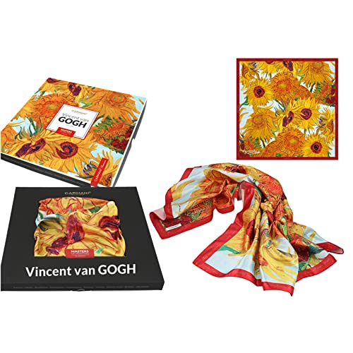 Carmani - Art-Schal für Damen, Halstuch, Kopftuch, vielseitig verwendbar, bedruckt mit Vincent van Gogh, Sonnenblumen