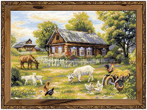 Riolis Nachmittag im Land Kreuzstichpackung, Baumwolle, Mehrfarbig, 50 x 35 x 0,1 cm