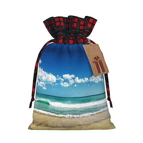 Sandy Beach Geschenktüten mit Kordelzug, 2 Stück, für Weihnachtsgeschenke, Partydekoration
