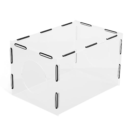 Geschlossene Schleif-Staubs Chutz Box Acryl mit 2 Löchern, 30x20x18cm Hoch Transparentes Rechteck-Tisch Polierer Staubs Chutz Kasten für Gravur