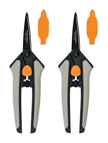 Fiskars Antihaft-Gartenschere, Softgrip, Micro-Tip, 2 Stück